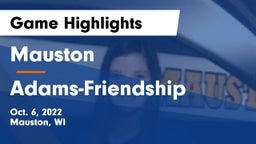 Mauston  vs Adams-Friendship  Game Highlights - Oct. 6, 2022