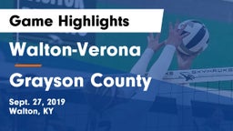 Walton-Verona  vs Grayson County  Game Highlights - Sept. 27, 2019