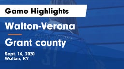 Walton-Verona  vs Grant county   Game Highlights - Sept. 16, 2020