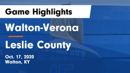 Walton-Verona  vs Leslie County  Game Highlights - Oct. 17, 2020