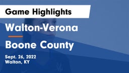 Walton-Verona  vs Boone County  Game Highlights - Sept. 26, 2022