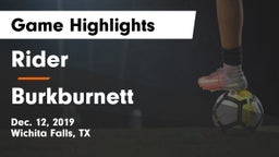 Rider  vs Burkburnett  Game Highlights - Dec. 12, 2019