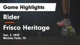 Rider  vs Frisco Heritage  Game Highlights - Jan. 2, 2020