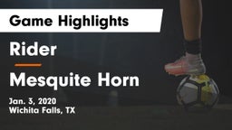 Rider  vs Mesquite Horn  Game Highlights - Jan. 3, 2020