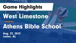 West Limestone  vs Athens Bible School Game Highlights - Aug. 22, 2019