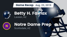 Recap: Betty H. Fairfax vs. Notre Dame Prep  2019