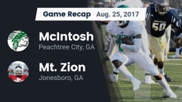 Recap: McIntosh  vs. Mt. Zion  2017