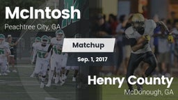 Matchup: McIntosh  vs. Henry County  2017