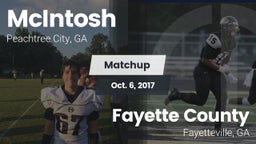 Matchup: McIntosh  vs. Fayette County  2017
