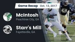 Recap: McIntosh  vs. Starr's Mill  2017