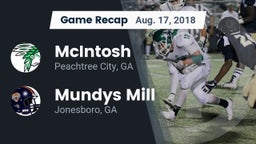 Recap: McIntosh  vs. Mundys Mill  2018