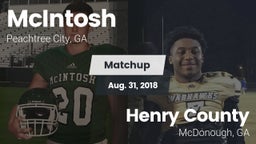 Matchup: McIntosh  vs. Henry County  2018
