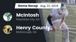 Recap: McIntosh  vs. Henry County  2018