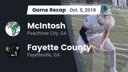 Recap: McIntosh  vs. Fayette County  2018