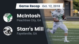 Recap: McIntosh  vs. Starr's Mill  2018