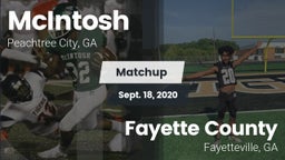 Matchup: McIntosh  vs. Fayette County  2020