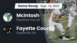 Recap: McIntosh  vs. Fayette County  2020