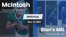 Matchup: McIntosh  vs. Starr's Mill  2020
