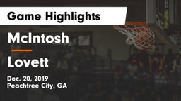 McIntosh  vs Lovett  Game Highlights - Dec. 20, 2019
