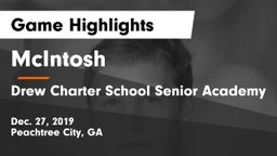 McIntosh  vs Drew Charter School Senior Academy  Game Highlights - Dec. 27, 2019