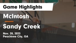 McIntosh  vs Sandy Creek  Game Highlights - Nov. 28, 2023