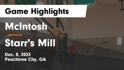 McIntosh  vs Starr's Mill  Game Highlights - Dec. 8, 2023
