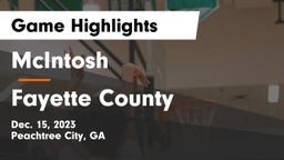 McIntosh  vs Fayette County  Game Highlights - Dec. 15, 2023