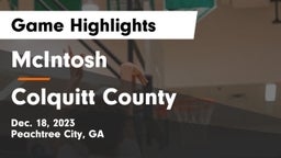McIntosh  vs Colquitt County  Game Highlights - Dec. 18, 2023
