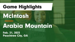 McIntosh  vs Arabia Mountain Game Highlights - Feb. 21, 2023