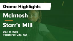 McIntosh  vs Starr's Mill  Game Highlights - Dec. 8, 2023