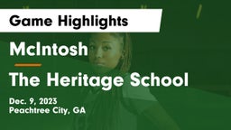 McIntosh  vs The Heritage School Game Highlights - Dec. 9, 2023
