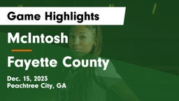 McIntosh  vs Fayette County  Game Highlights - Dec. 15, 2023