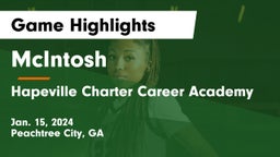 McIntosh  vs Hapeville Charter Career Academy Game Highlights - Jan. 15, 2024
