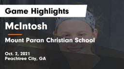 McIntosh  vs Mount Paran Christian School Game Highlights - Oct. 2, 2021