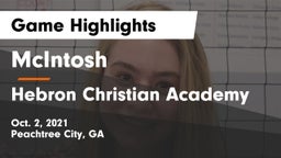 McIntosh  vs Hebron Christian Academy  Game Highlights - Oct. 2, 2021
