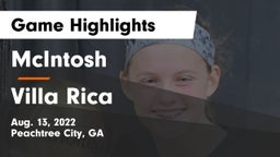 McIntosh  vs Villa Rica  Game Highlights - Aug. 13, 2022