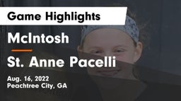 McIntosh  vs St. Anne Pacelli Game Highlights - Aug. 16, 2022