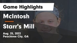 McIntosh  vs Starr's Mill  Game Highlights - Aug. 25, 2022