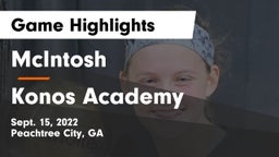 McIntosh  vs Konos Academy Game Highlights - Sept. 15, 2022