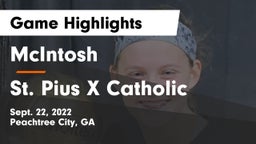 McIntosh  vs St. Pius X Catholic  Game Highlights - Sept. 22, 2022