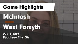 McIntosh  vs West Forsyth  Game Highlights - Oct. 1, 2022