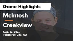 McIntosh  vs Creekview  Game Highlights - Aug. 12, 2023