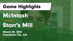 McIntosh  vs Starr's Mill  Game Highlights - March 30, 2023