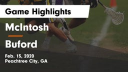 McIntosh  vs Buford  Game Highlights - Feb. 15, 2020