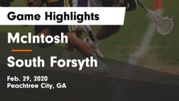 McIntosh  vs South Forsyth  Game Highlights - Feb. 29, 2020