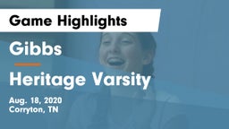 Gibbs  vs Heritage Varsity Game Highlights - Aug. 18, 2020
