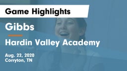 Gibbs  vs Hardin Valley Academy Game Highlights - Aug. 22, 2020