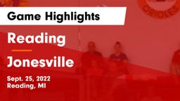 Reading  vs Jonesville  Game Highlights - Sept. 25, 2022
