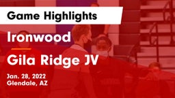 Ironwood  vs Gila Ridge JV Game Highlights - Jan. 28, 2022