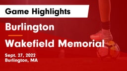 Burlington  vs Wakefield Memorial  Game Highlights - Sept. 27, 2022